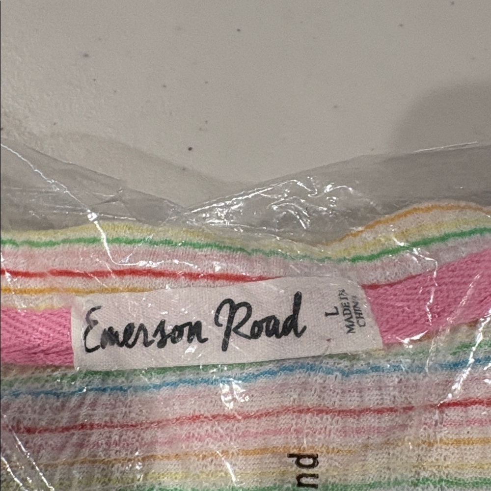 Emerson Rose - Stripe and Butterfly Tee and Short Pajama Set.  Size Large. NWT - Picture 3 of 16